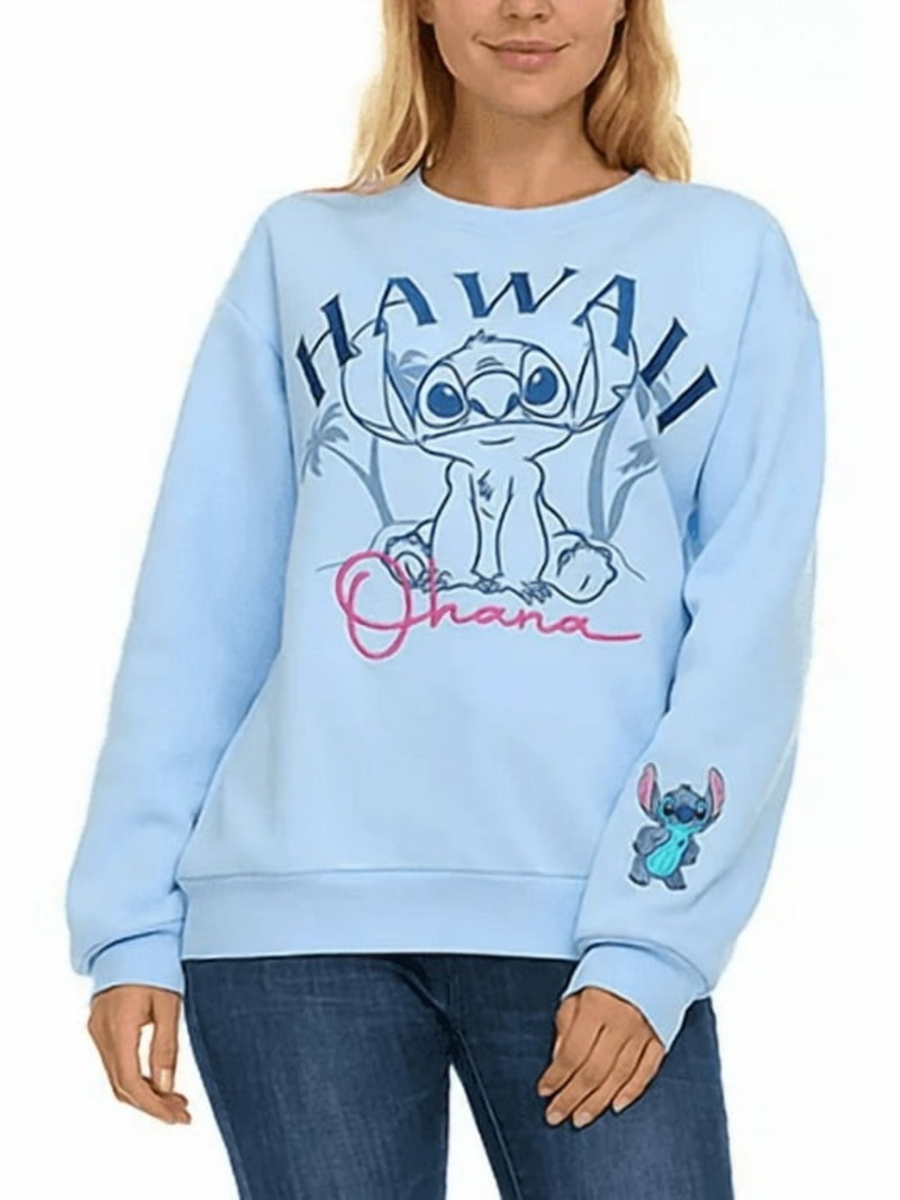 Disney Light Blue 'Hawaii Ohana' Stitch Pullover